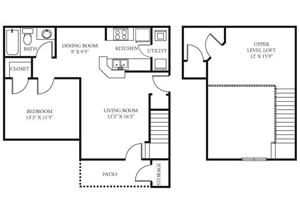 One Bedroom / One Bath floor plan